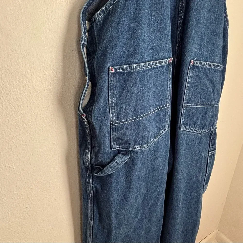 Vintage Round House Blue Denim Overalls Size 40 Unisex Normcore Farm‎ Workwear